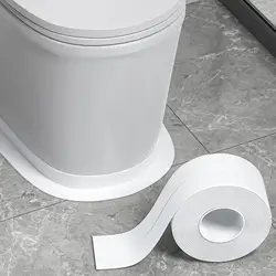 White Caulk Tape Waterproof Self Adhesive Toilet Caulk Sealant Bathtub Sealing Kitchen Bathroom Caulking Floor Wall Protector