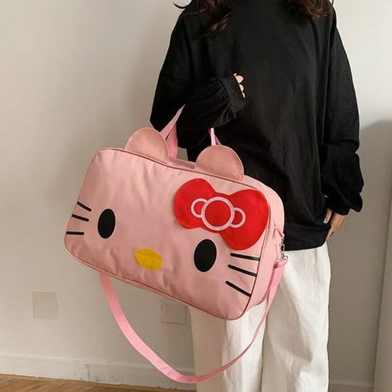 Hello Kitty borsa da viaggio carina impermeabile borsa da viaggio per cartoni animati di grande capacità borsa da viaggio portatile a breve distanza