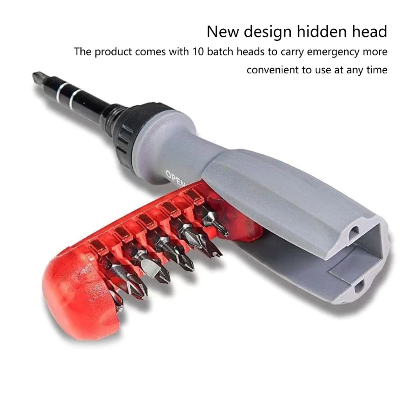 Ratcheting Screwdriver 11-in-1 Multiple Bit Screw Driver Ratchet Screwdriver Retractable Cartridge Multiple DropShipping