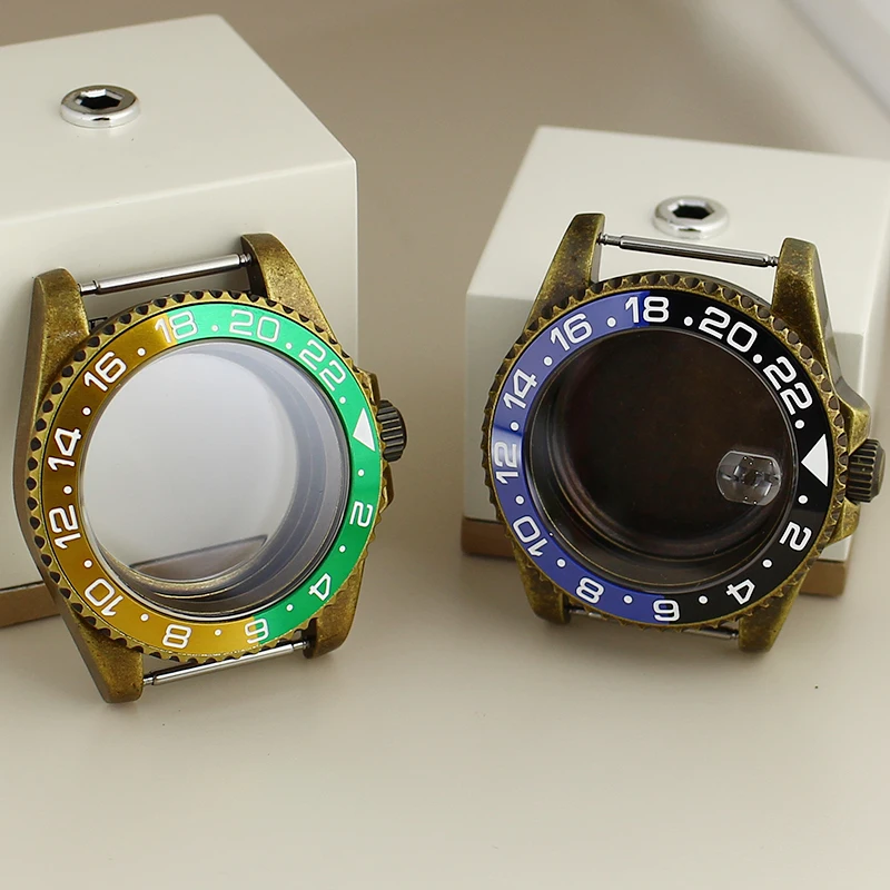 مناسبة لتعديل علبة الساعة NH35 316 من الفولاذ المقاوم للصدأ بإطار GMT وزجاج الياقوت المتوافق مع قرص 28.5 مم #1