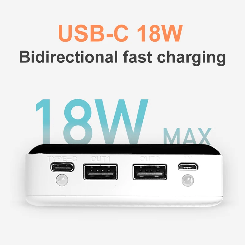 DIY 8*18650 Power Bank Cases Battery Holder Portable Dual USB Type C Charge Shell for iPhone Xiaomi Huawei 18650 Battery Case