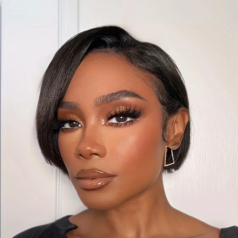 

Short Bob Pixie Cut Lace Front Wigs for Women 13*4 Lace Human Hair Brazilian Remy, Pre-Plucked for Women