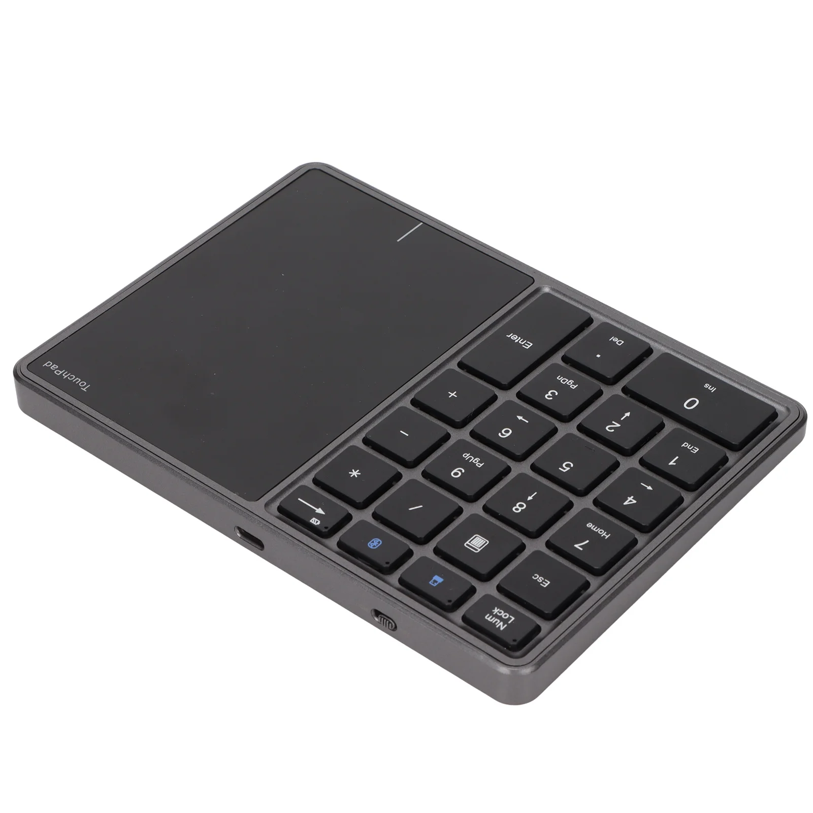 2 in 1 Wireless Number Pad Touchpad 22 Keys Wireless BT4.2 2.4G Type C Charging 500mAh Battery Numeric Keypad