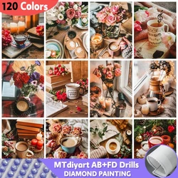 120 Colors Coffee AB Fairy Dust 5D Diy Diamond Painting Rose Cup Full Square Round Embroidery Landscape Mosaic Home Decor