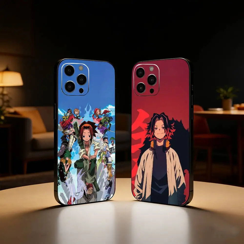 

Anime S-ShamanS K-King Phone Case For iPhone17,16,15,14,13,12 Plus,Max Soft Silicone Black Cover