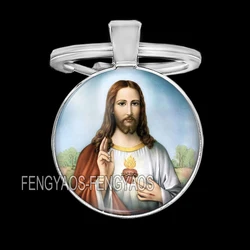 God Is Always with You Keychains for House Jesus Key Chains Purse Bag Keyring DIY Jewelry