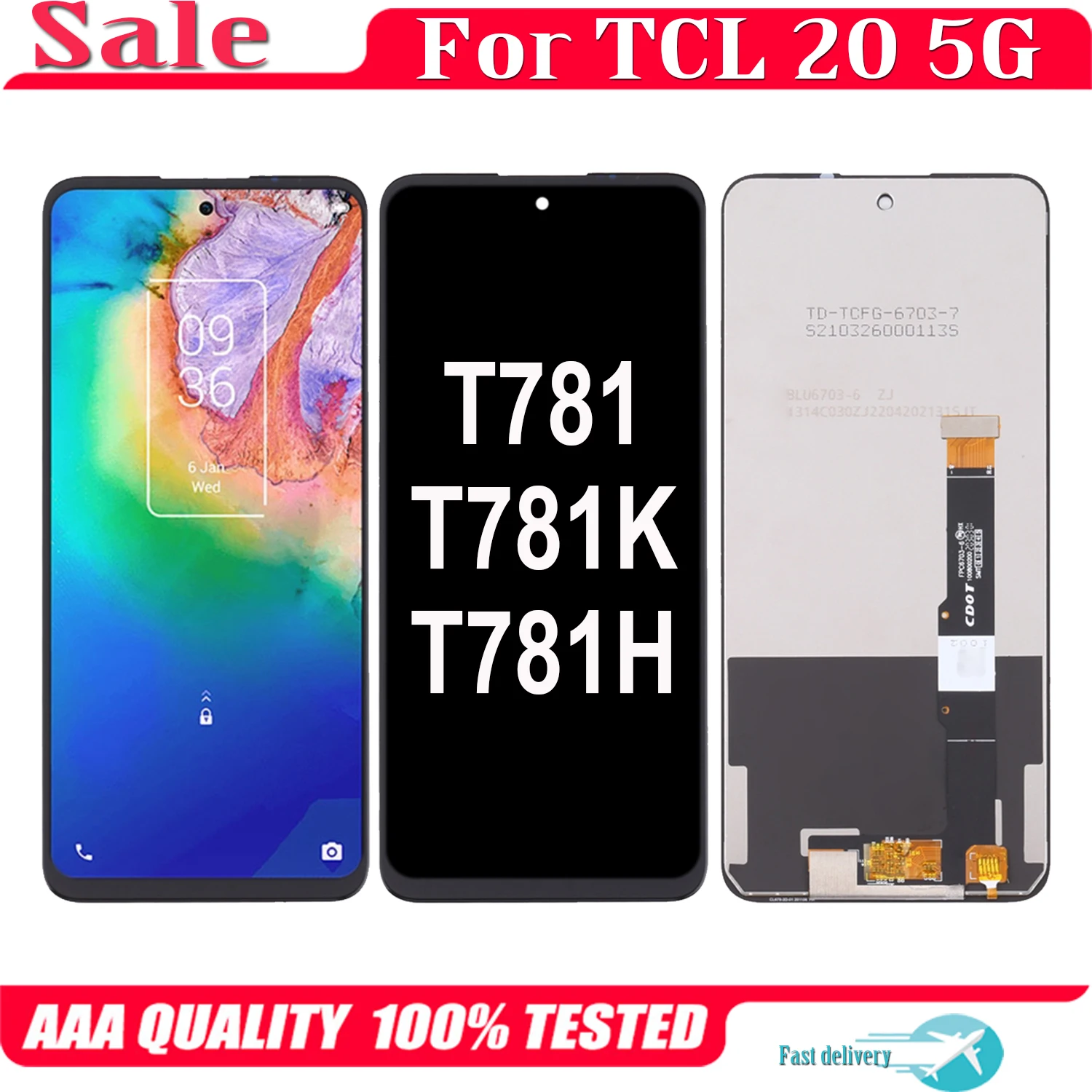 

For TCL 20 TCL20 5G LCD T781 T781K T781H Display Touch Screen Replacement Digitizer Assembly