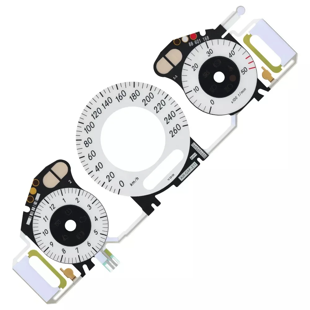 5000RPM 260KM/H White Black Diesel Instrument Gauge Face with EL Cold Light Panel for Mercedes W211 W209 C219