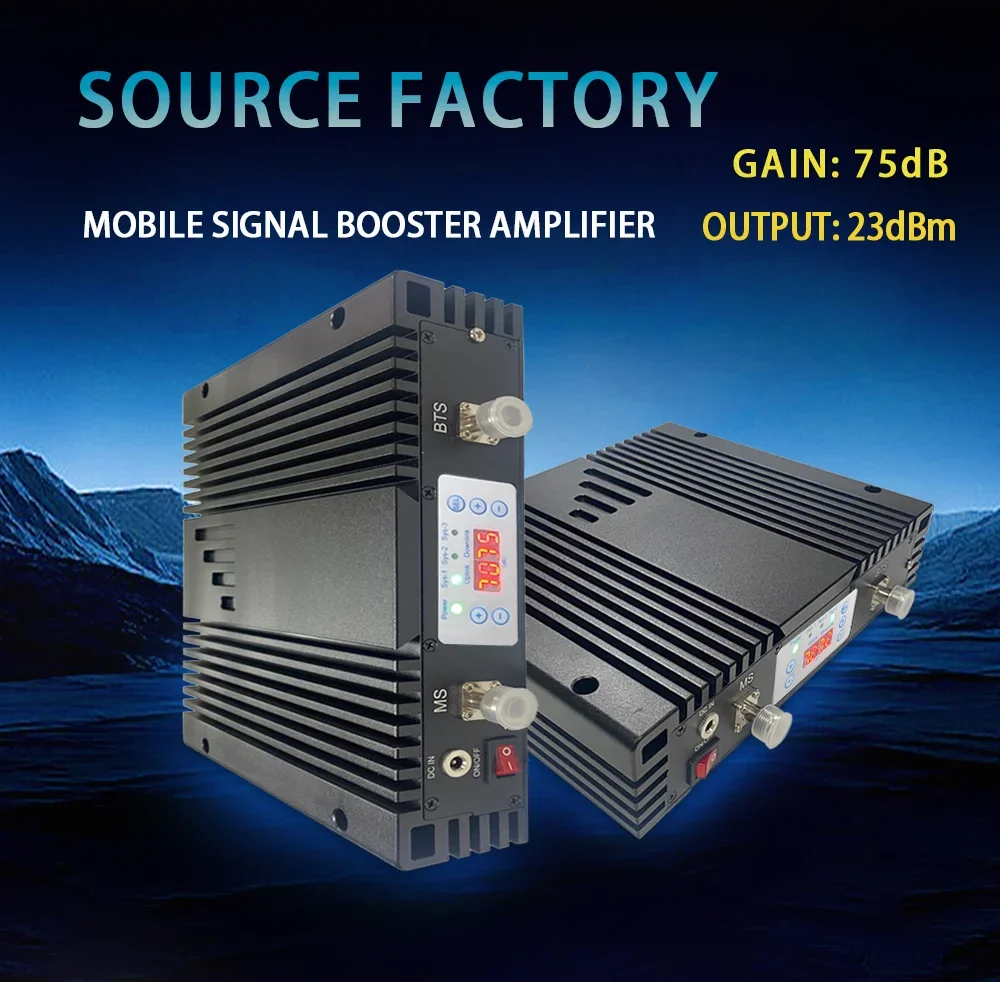 80dB High Gain Dual Band Signal Booster ALC Control Mobile Amplifier 4G Network Repeater CDMA850+PCS1900Mhz For Large Buildings