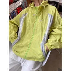 HOUZHOU Summer Harajuku Sunscreen Jacket Women Vintage Japanese 2000s Style Y2k Oversize Outdoor Jackets Streetwear Hip Hop Tops