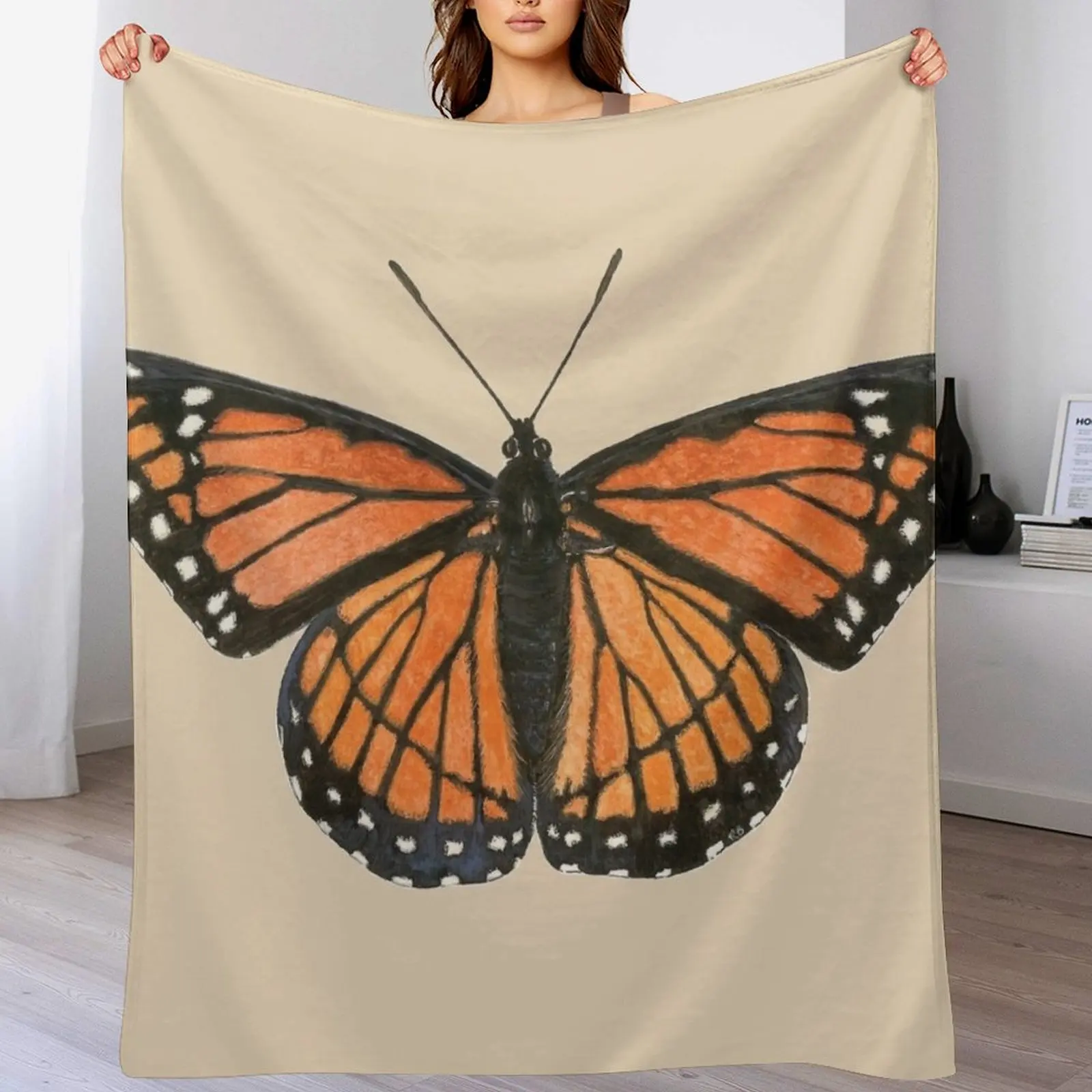 Monarch Butterfly Throw Blanket Sofas Soft Plush Plaid Cute Blankets