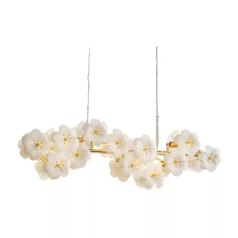 

French word flower strip bedroom chandelier light luxury romantic art villa dining room crystal warm chandelier