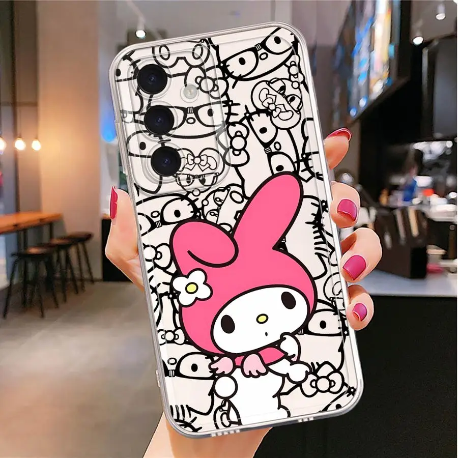 Case voor Samsung Galaxy A55 A31 A02 A50 A03 A56 A52 A50 A51 A72 A05 A54 A53 A73 A06 A71 A04 Helder Zacht Sanrio Hello Kitty