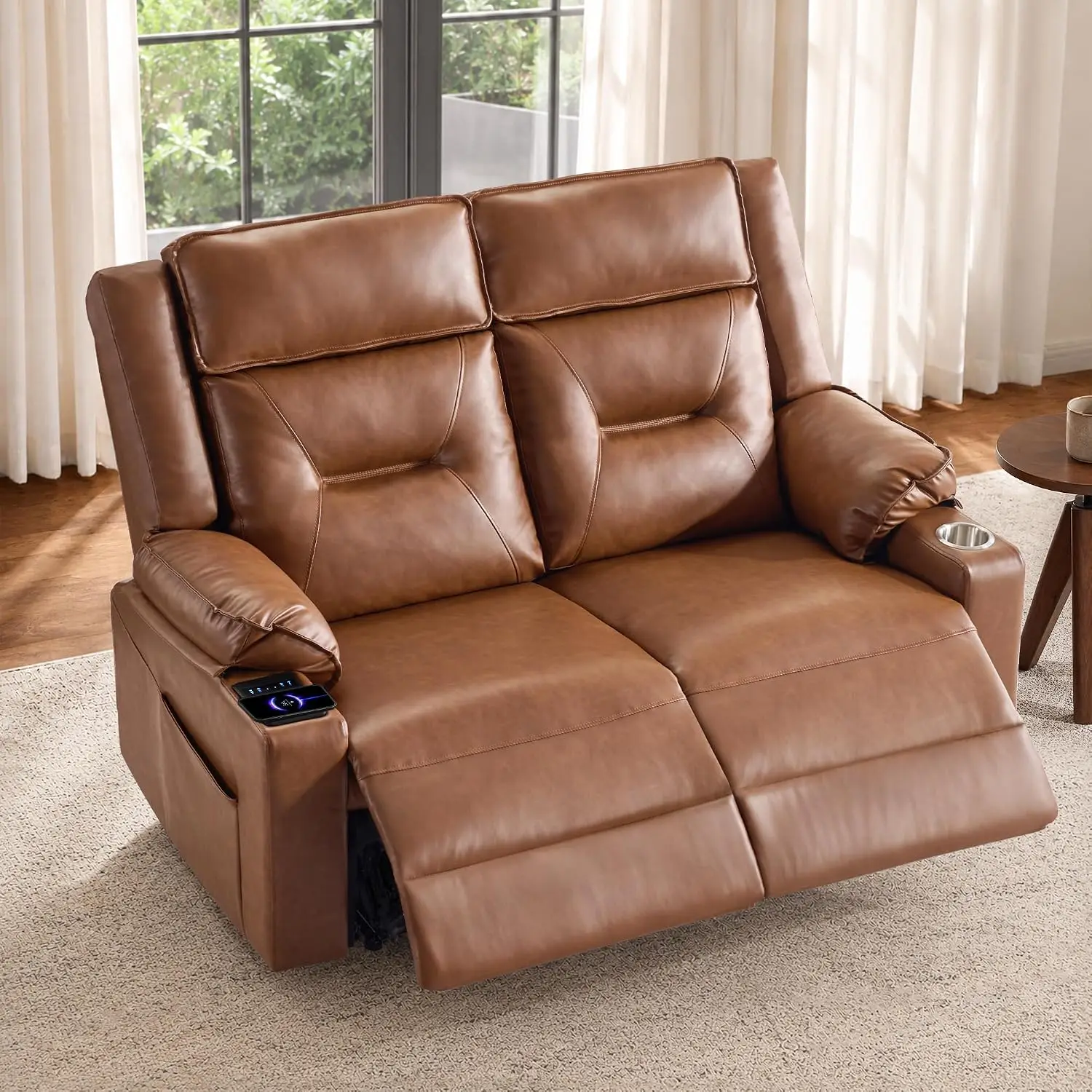 Manual Reclining Loveseat, 2-Seat Gravity Glide Recliner Couch, Customized