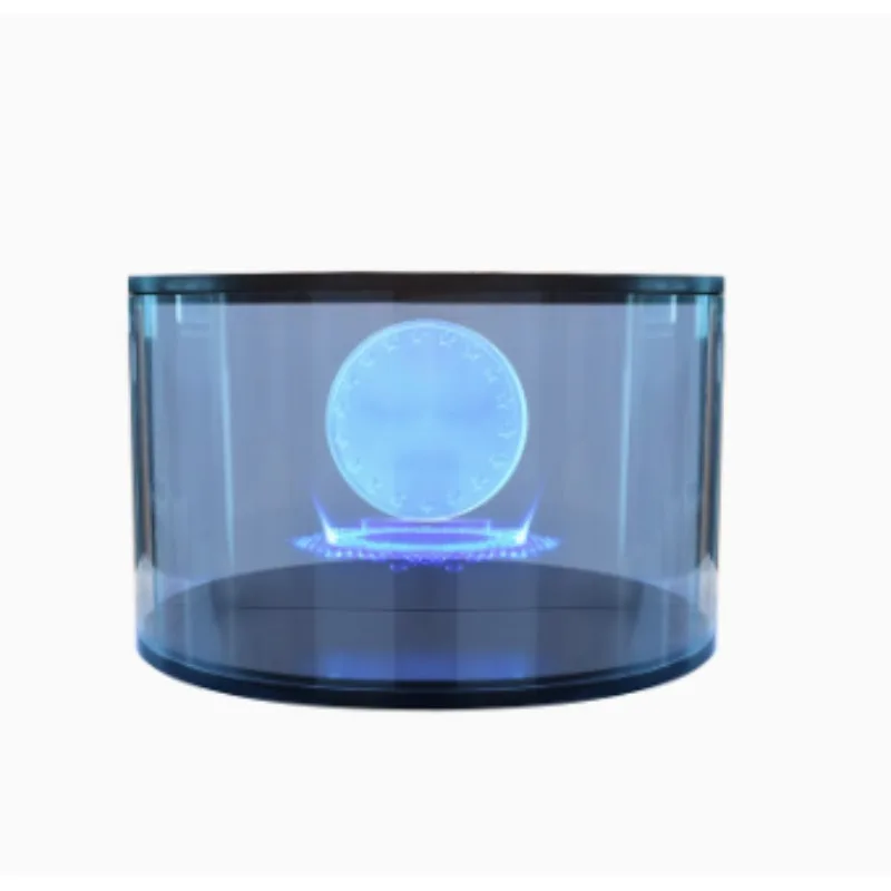 Digital cylindrical mirror holographic warehouse projection stereoscopic levitation imaging interactive transparent screen