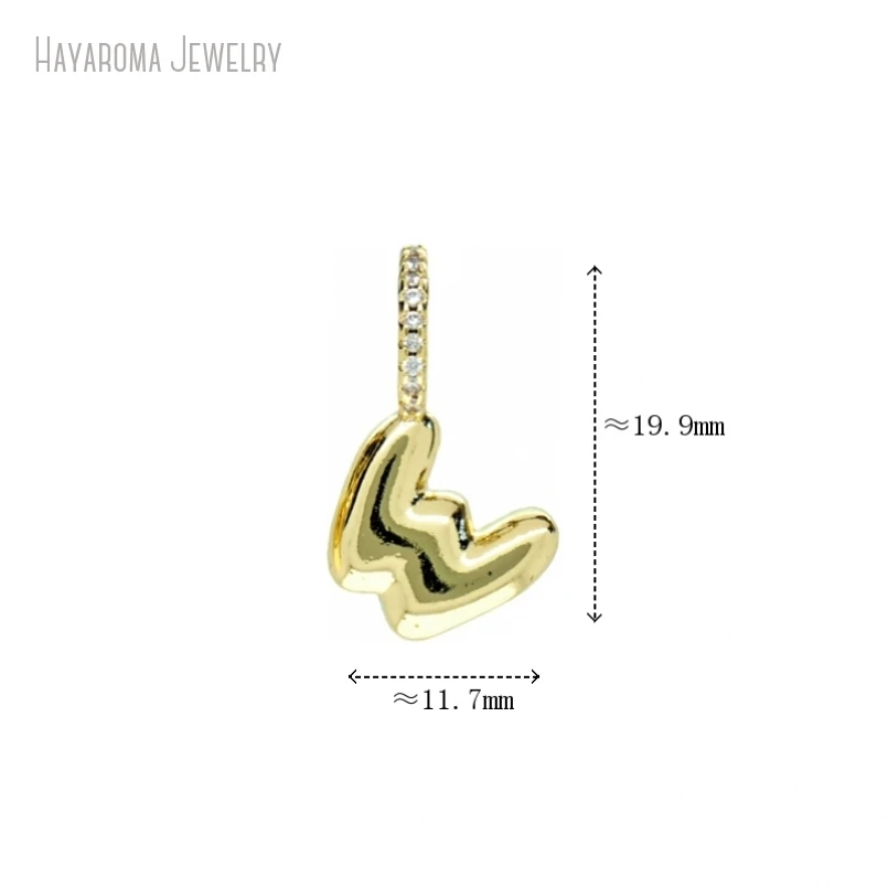 

5Pcs Gold Color Invisible Setting Metal Cubic Zirconia W Alphabet Letter Jewelry Pendant Copper Wholesale Charms