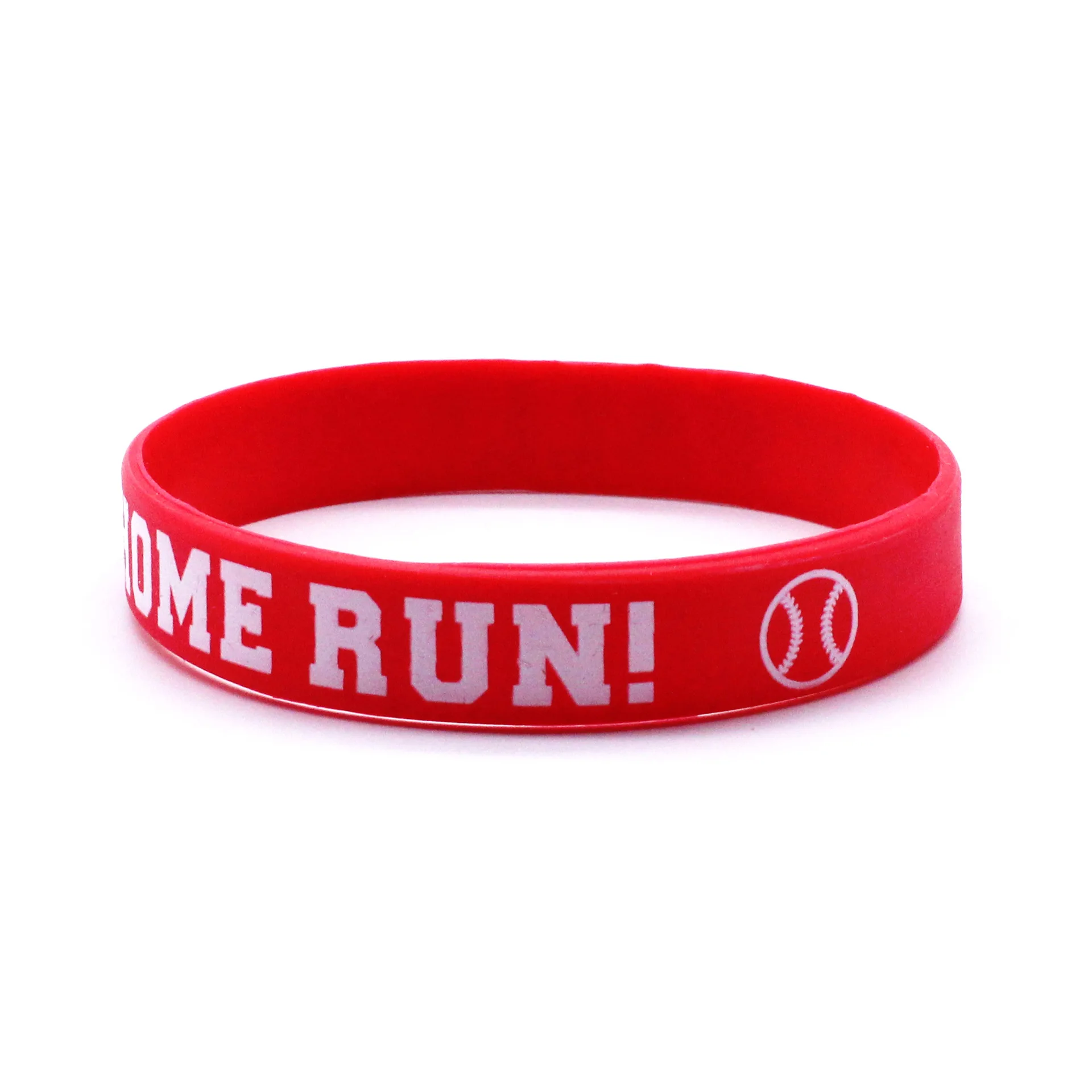 1PC New PLAY BALL HOME RUN Baseball Tennis Sports Silicone Wristbands Rubber Bracelets&Bangles For Men Women Gifts SH378