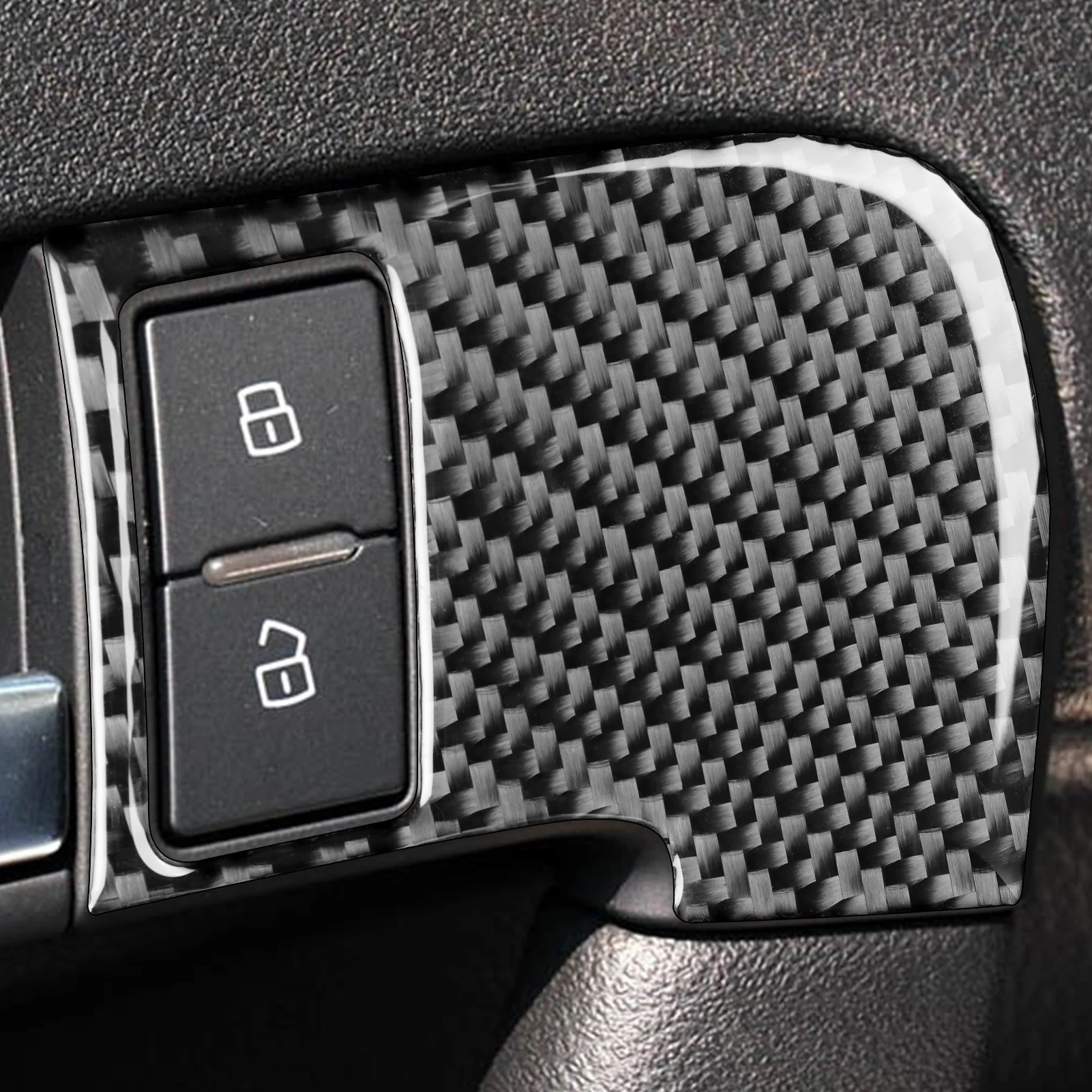 Autocollant de verrouillage de porte en Fiber de carbone, pour Audi A3 S3 RS3 8P 2006 – 2013, klaxon de haut-parleur, panneau Audio, couverture décorative, accessoires de voiture