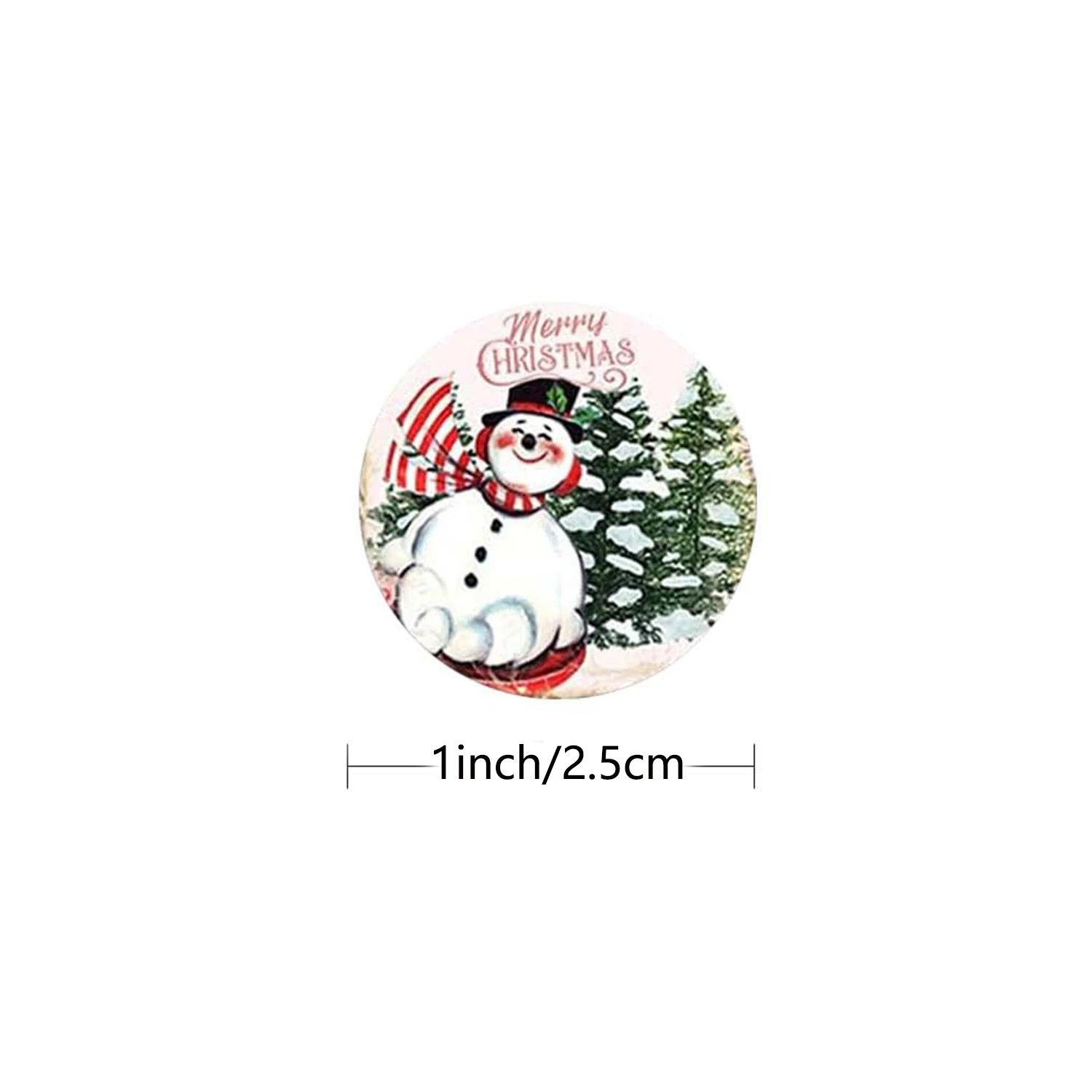 500pcs/roll Merry Christmas Stickers Round Christmas Tags Stickers for kids Gift Baking Package Envelope Stationery Decor 1 inch