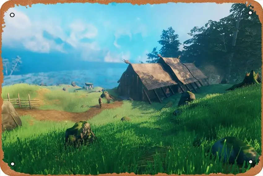 Valheim игровой плакат домашний настенный художественный Декор Ретро металлический жестяной знак 8x12 дюймов