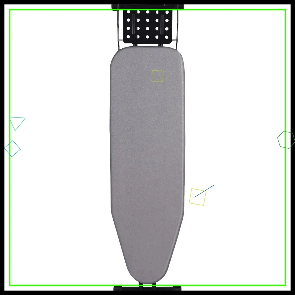 

Deluxe Ironing Board with Heat Resistant Cover, Thicken Felt Pad, Heavy Sturdy Legs, Full Size Hanger, Foldable (L-Grey)