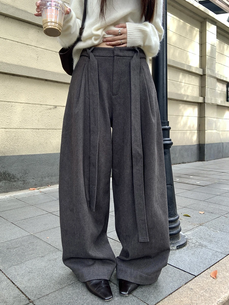 

High Waist Tassel Wide Leg Pants Women's ey Drapey Commute Sle Casual Long Pants Cotton Blend Comfortable Soft Fabric