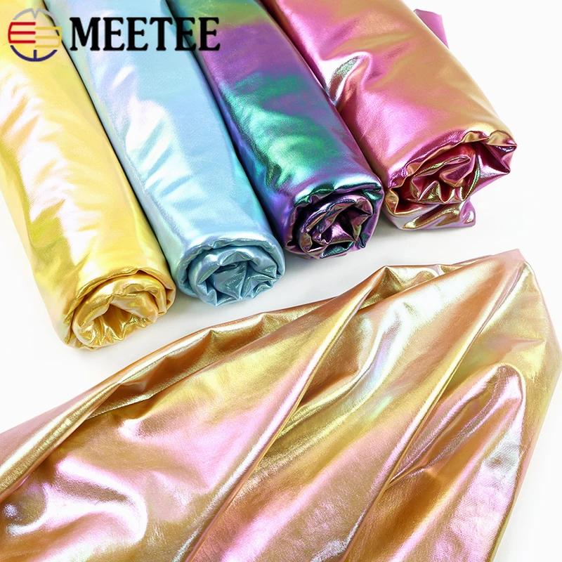 

45/90*145cm Colored Elastic Fabric Glitter Spandex Stretch Cloth Decoration Stage Wedding Dresses Fabrics DIY Sewing Accessories
