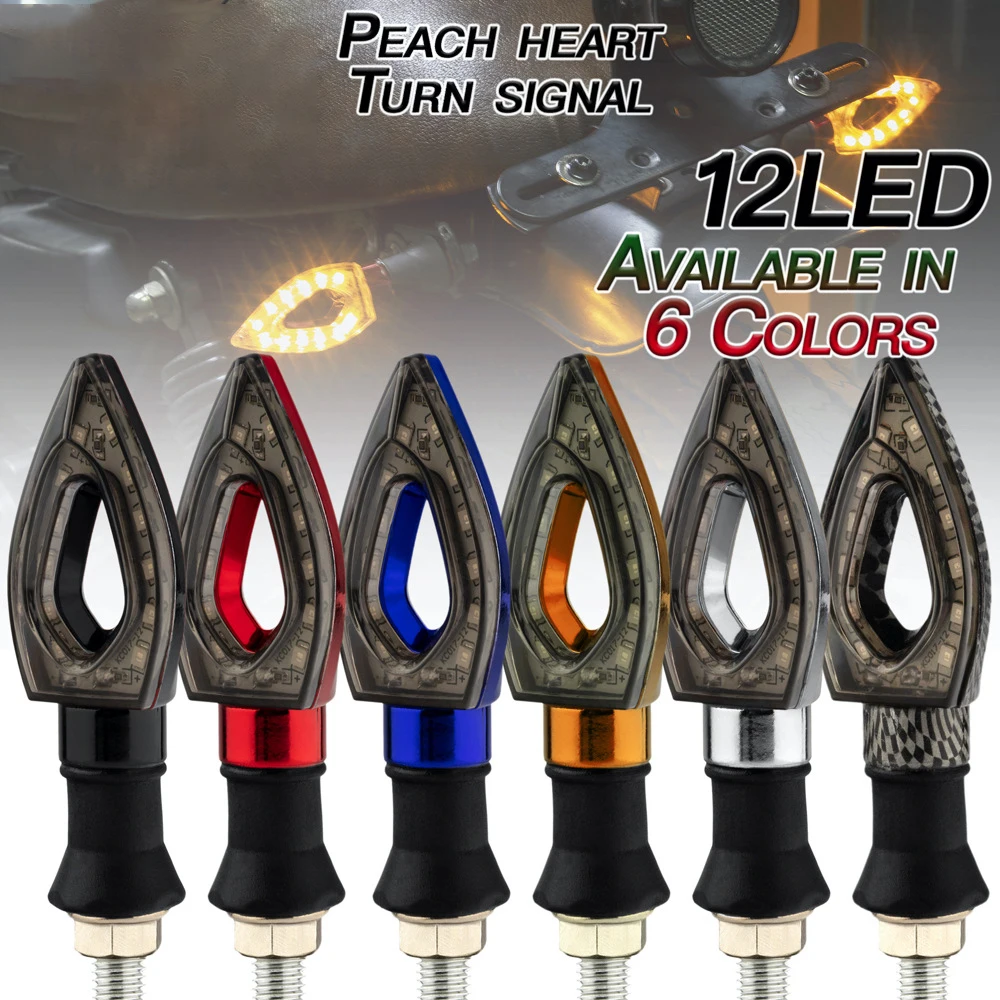 Universal Motorcycle LED Turn Signal Light Amber Blinker Tail Light Front/Rear Indicators 12V 10mm Motorcycle Flasher Lamp