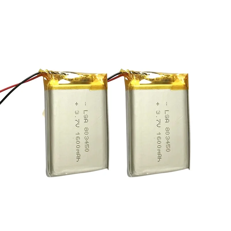 

803450 Li-Polymer Battery 3.7V 1600mAh for Smart Speakers LED Lamps & Cameras