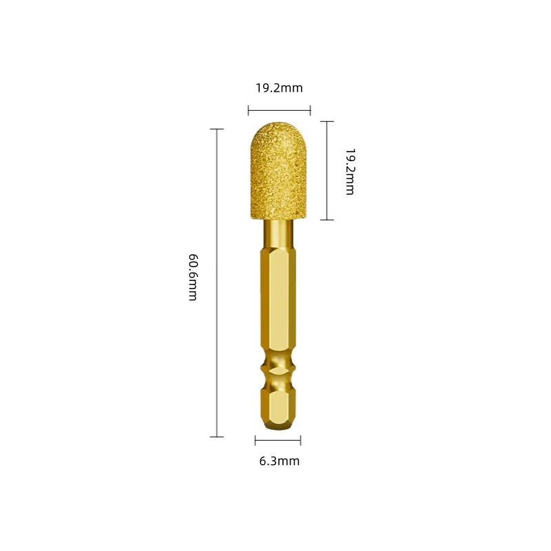 Carbide Alloy Diamond Grinding Head Hex Shank Rotary Burr for Metalworking Hard Material Stone Glass Grinding Polishing Carving