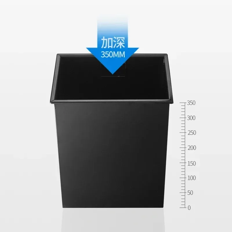 

Cabinet countertop embedded square trash can hidden black stainless steel kitchen sink desktop cover home