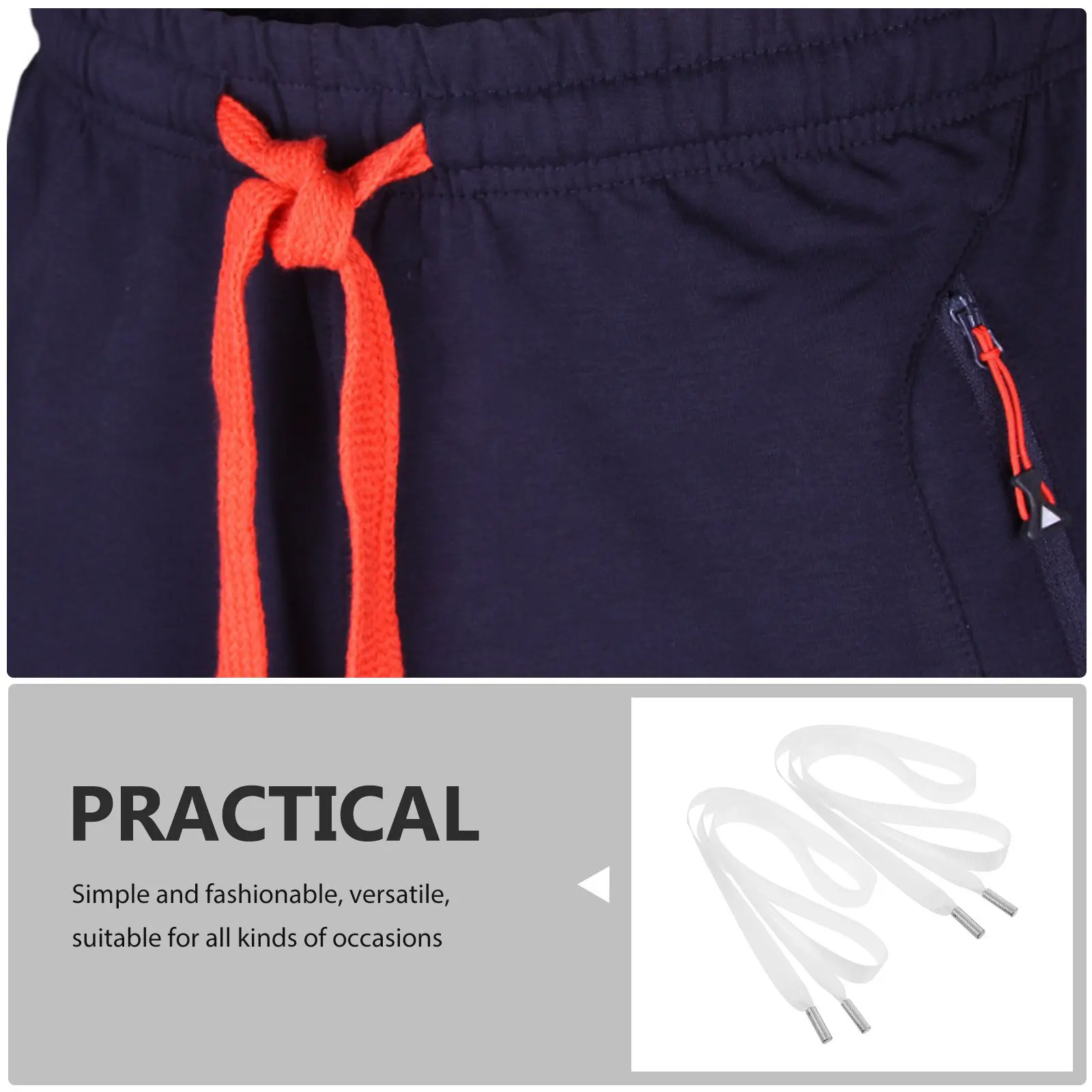 2Pcs Soft Flexible Drawstring Cord for Sweatpants Hoodies Trousers Athletic Sport Waist Strap Replacement Rope Garment Accessory