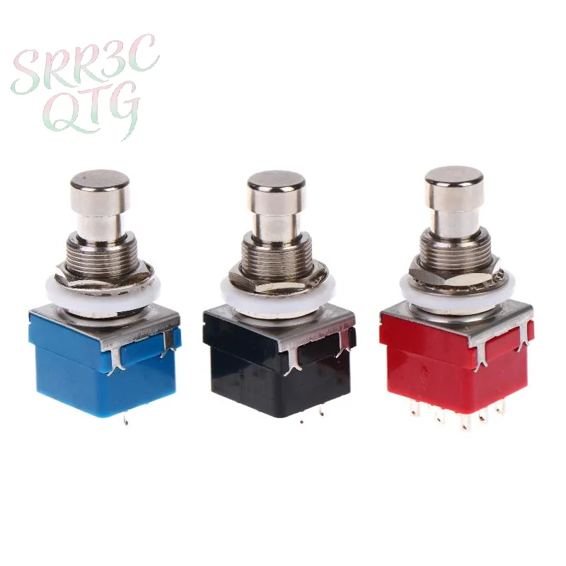 Hot Sale 1Pcs Button Direct Conversion Switch 9 Pin 3PDT Latching Guitar Switch Guitar Effects Pedal Box Stomp Foot True Bypass