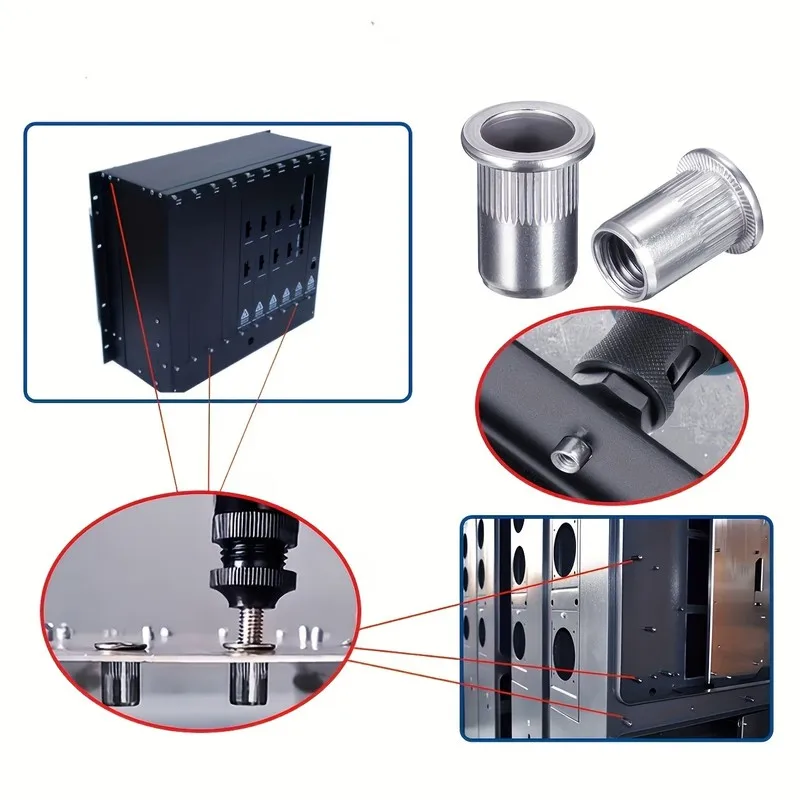 26 pcs M8 Threaded Insert Nuts, Flat Head Knurled Body for Furniture Assembly, Multipurpose, Versatile, Practical