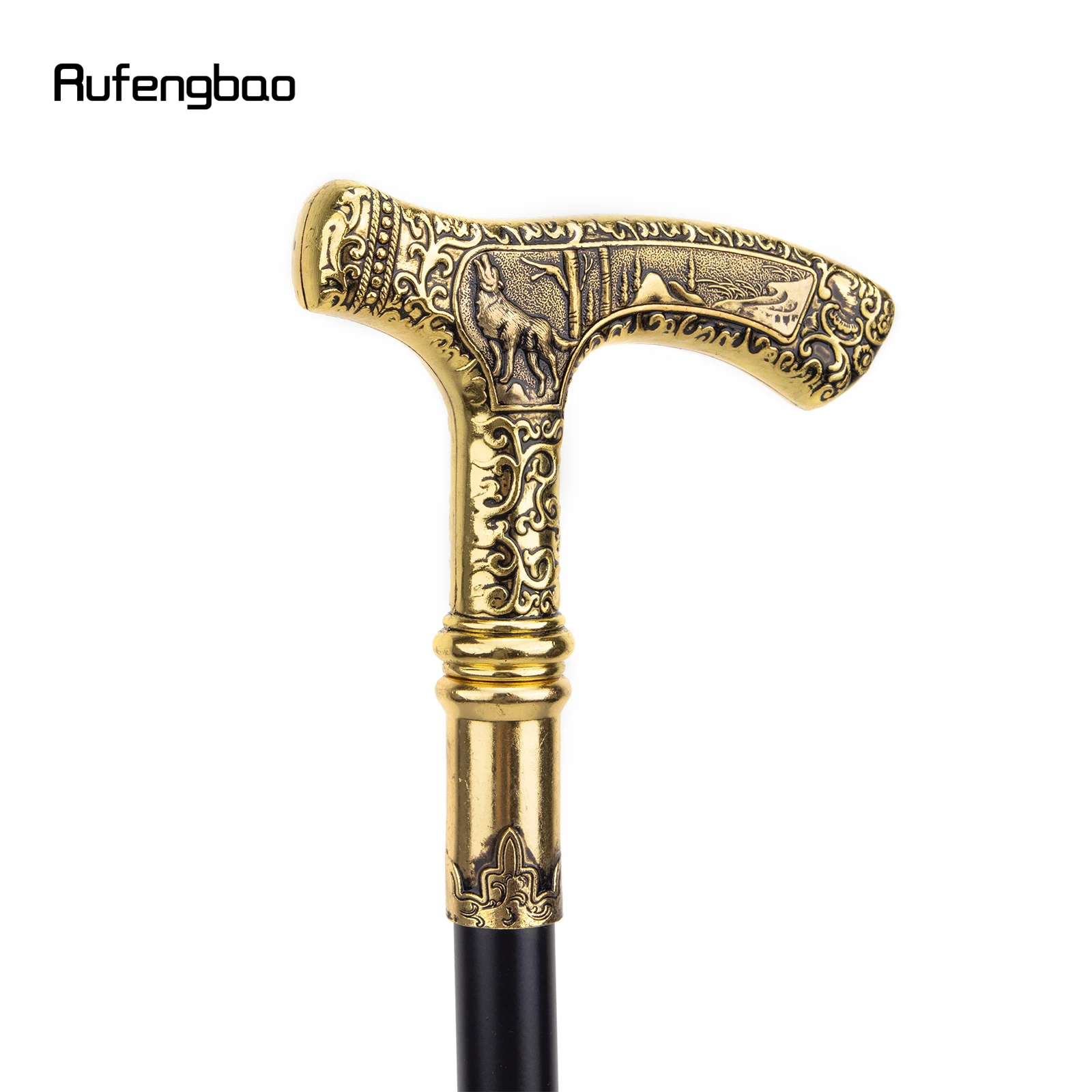 الفاخرة نمط المشي عصا للحزب ، أنيقة عصا المشي ، الزخرفية تأثيري قصب المقبض ، الذئب مقبض ، Crosier ، 90 سنتيمتر