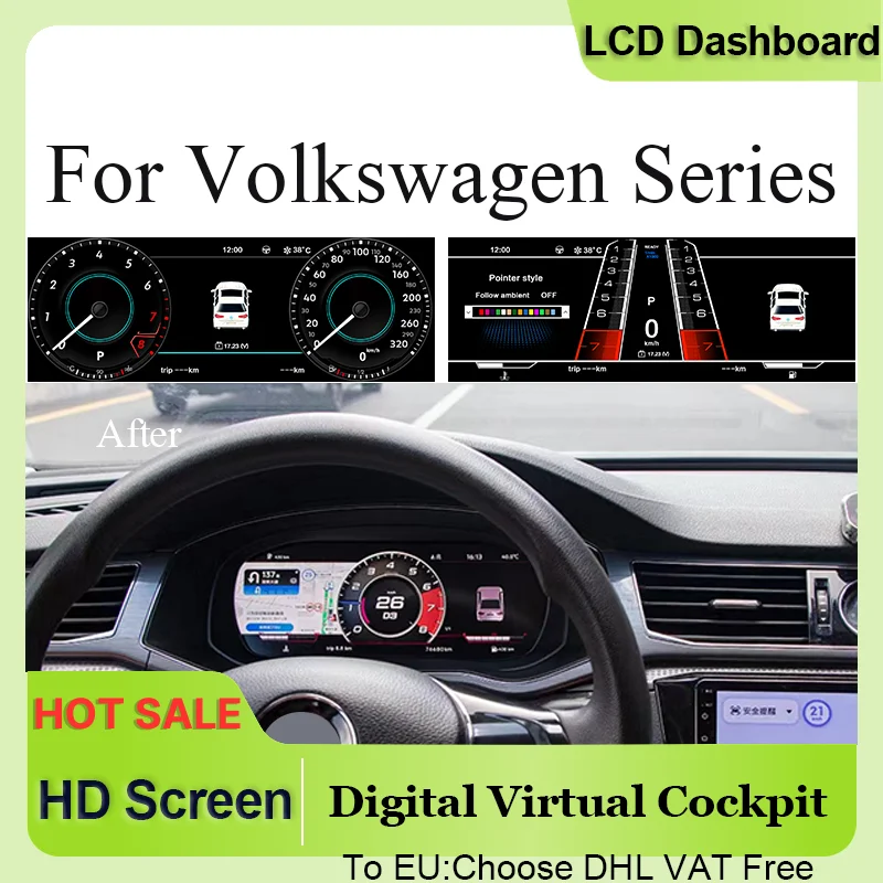 

Digital Dashboard Panel For VW Golf 7 Golf 6 GTI Passat B8 B7 B6 CC TIGUAN LCD Speedometer Virtual Instrument Cluster CockPit