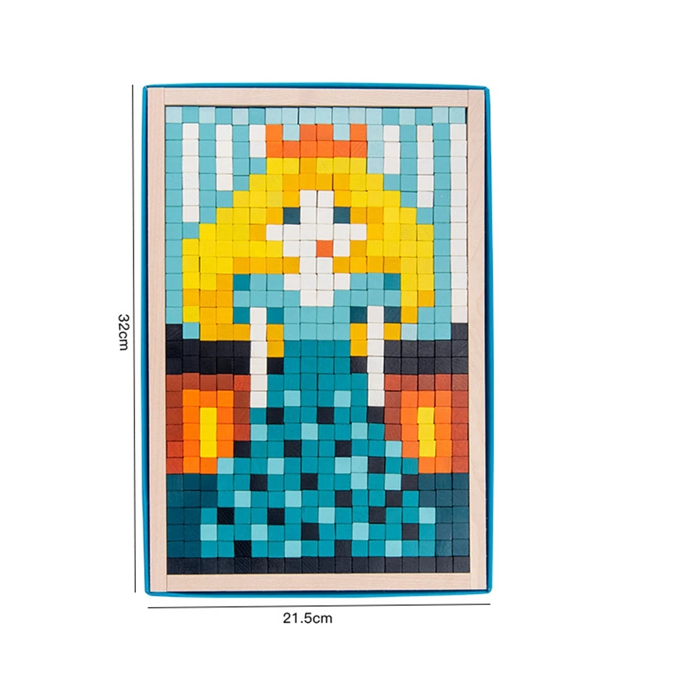 

Modern Wooden Pixel Toys for Kids Kingdom Set Pixel Mosaic Puzzle Kits