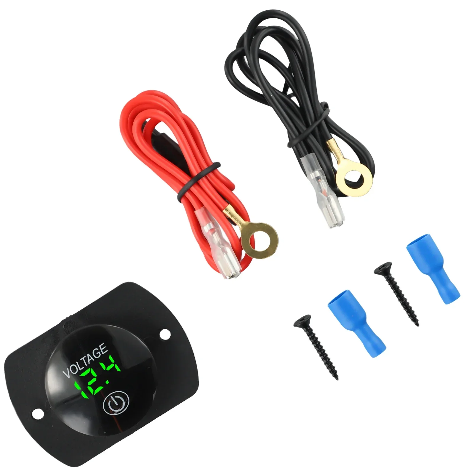 Voltmeter Gauge Car Motorcycle 12V-24V LED Panel Digital Voltage Display Touchscreen ON/OFF Switch Boat Truck RV Accessories