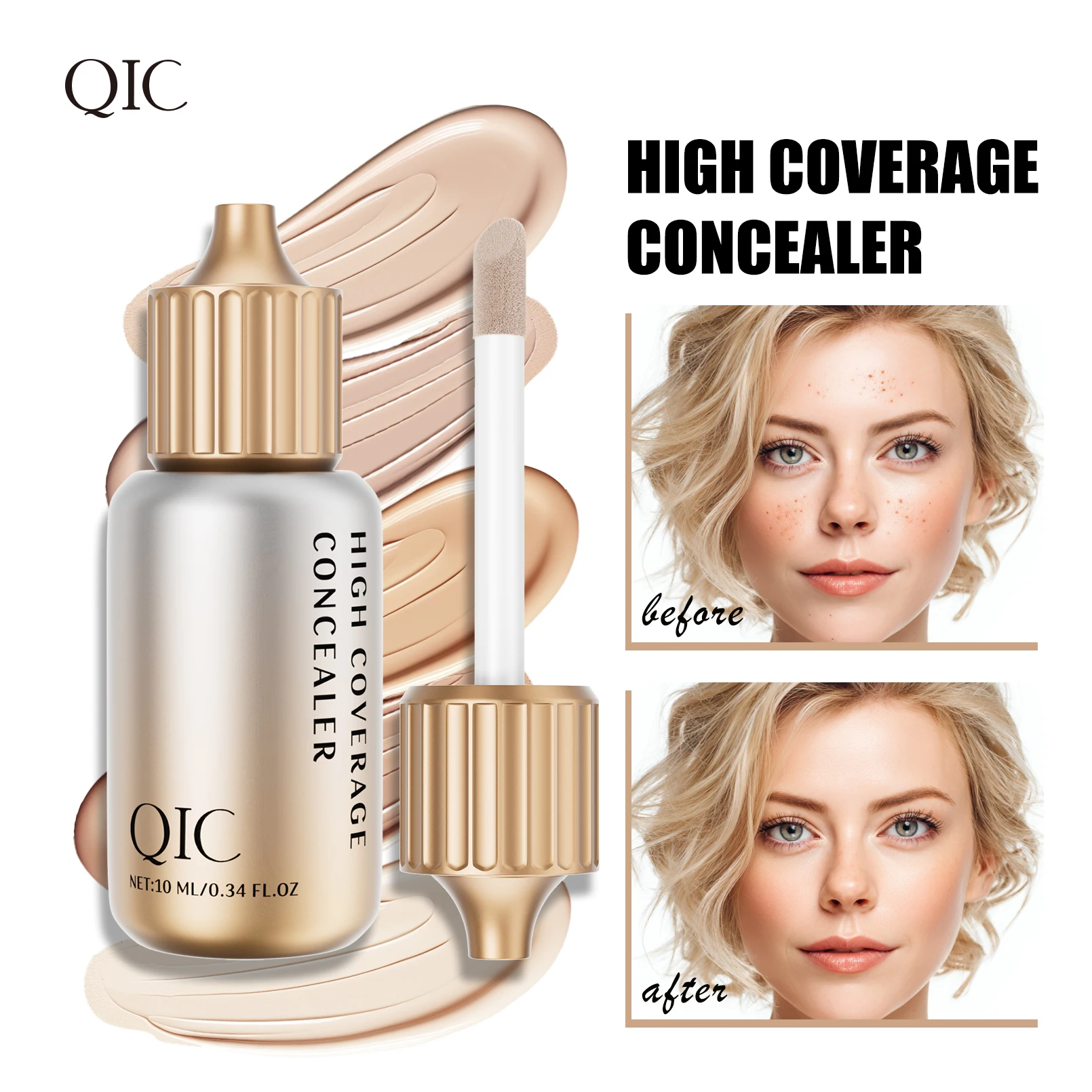 5 colori Correttore setoso Correttore Copertura Segni di acne Macchie Cerchi scuri Viso Schiarente Sbiancamento della pelle Correttore