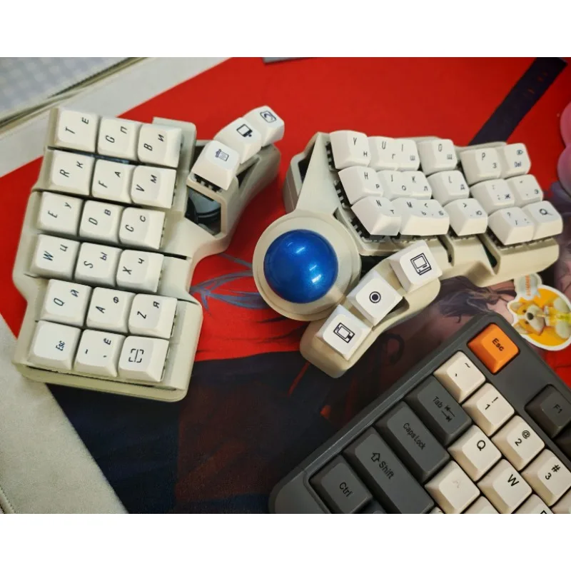 Teclados ergonómicos divididos Charybdis 3X6 con Trackball integrado, teclado mecánico inalámbrico ZMK personalizado de intercambio en caliente para juegos de PC