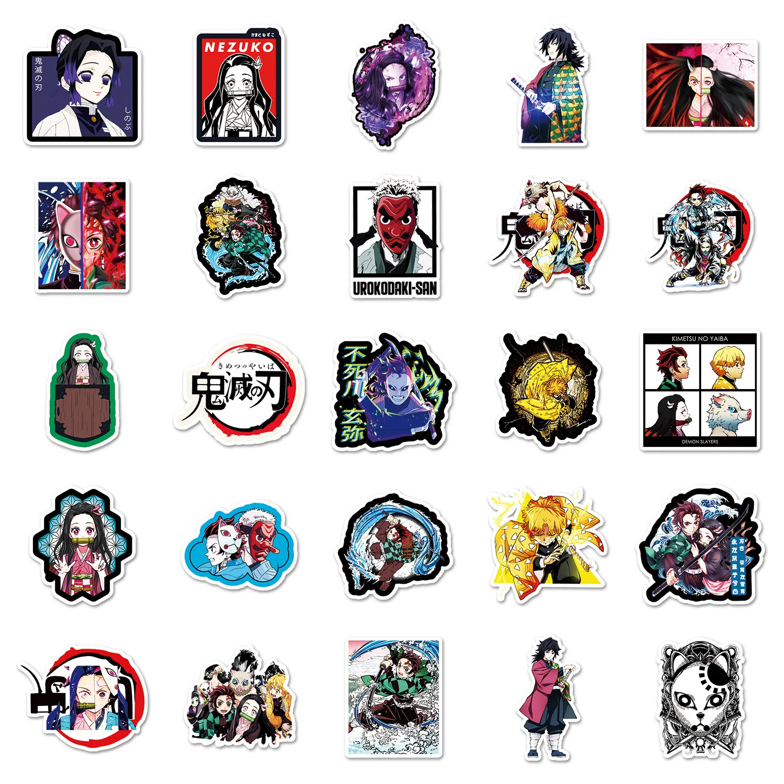 100 Stuks Demon Doder Kamado Tanjirou Kamado Kamado Nezuko Cartoon Waterdichte Sticker Anime Randapparatuur Notebook Water Cup Decor Speelgoed