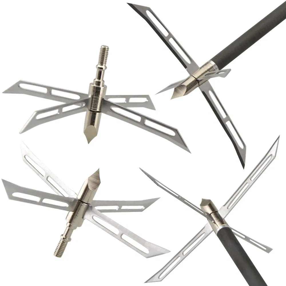 

6/12 шт., наконечники для стрельбы из лука, 4 фиксированных лезвия, охотничьи наконечники, наконечник для стрел из нержавеющей стали, аксессуары для стрельбы из лука и стрел