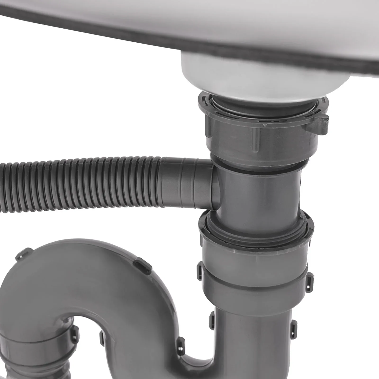 حوض تجاري من الفولاذ المقاوم للصدأ، حوض المطبخ المزدوج قائم بذاته، مع أنابيب مخرج رف التخزين