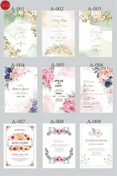 50 Pieces/Batch Wedding Invitations, Thank You Cards Personalized Customization, Printed Text Qinceanera Invitations, Wedding Gift Decoration Cards