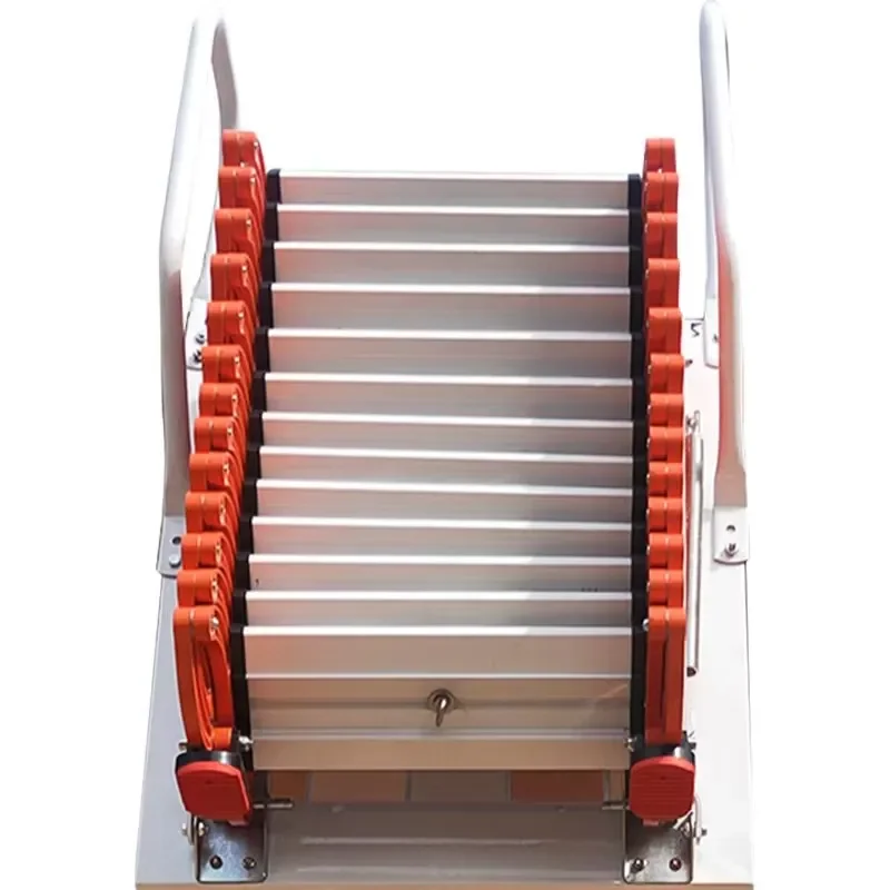 Outdoor Wall Hanging Retractable Fold Fire Escape Ladder, Modern Telescopic Emergency Evacuation Stairs Hold Up To 300KG