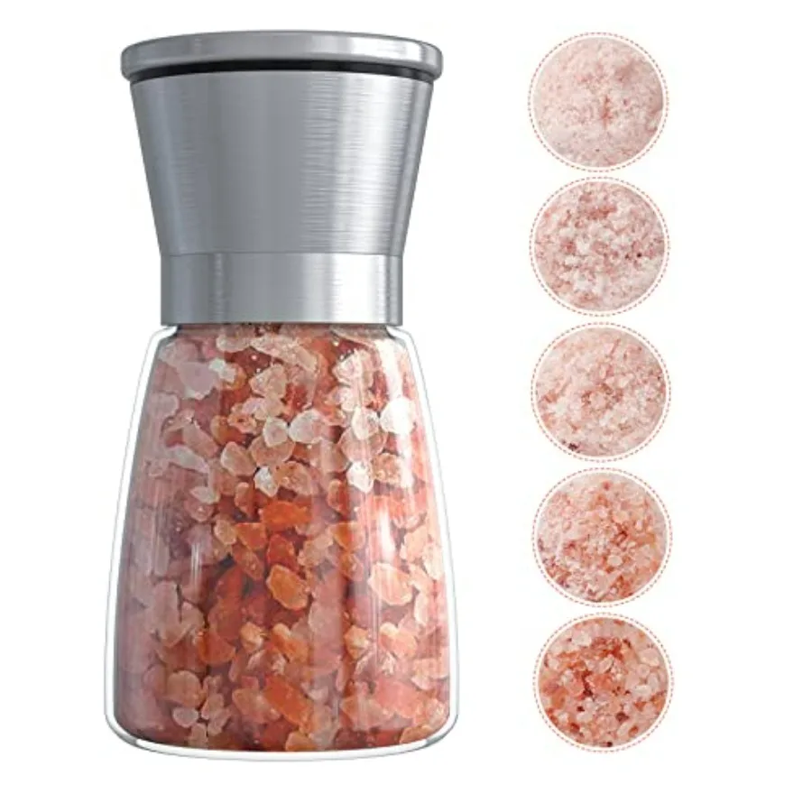 

Original Stainless Steel Salt or Pepper Grinder - Top Spice Mill with Ceramic Blades Brushed Stainless Steel and Adjustable Coa