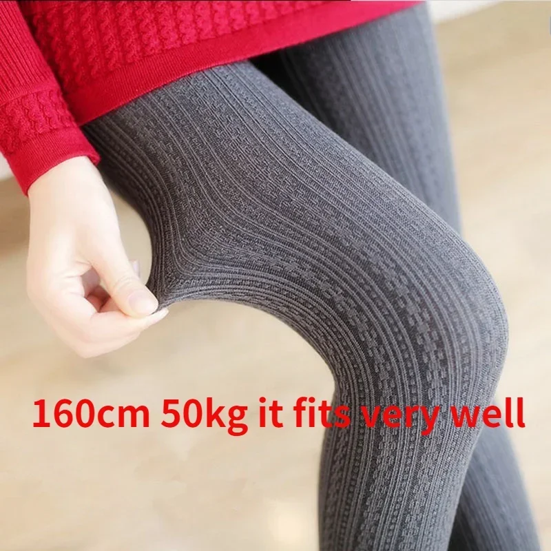 Autumn Winter Woman Thicked Warm Leggings Candy Color Brushed Charcoal Stretch Thermal Fleece Boot Pants Trample Feet Leggings