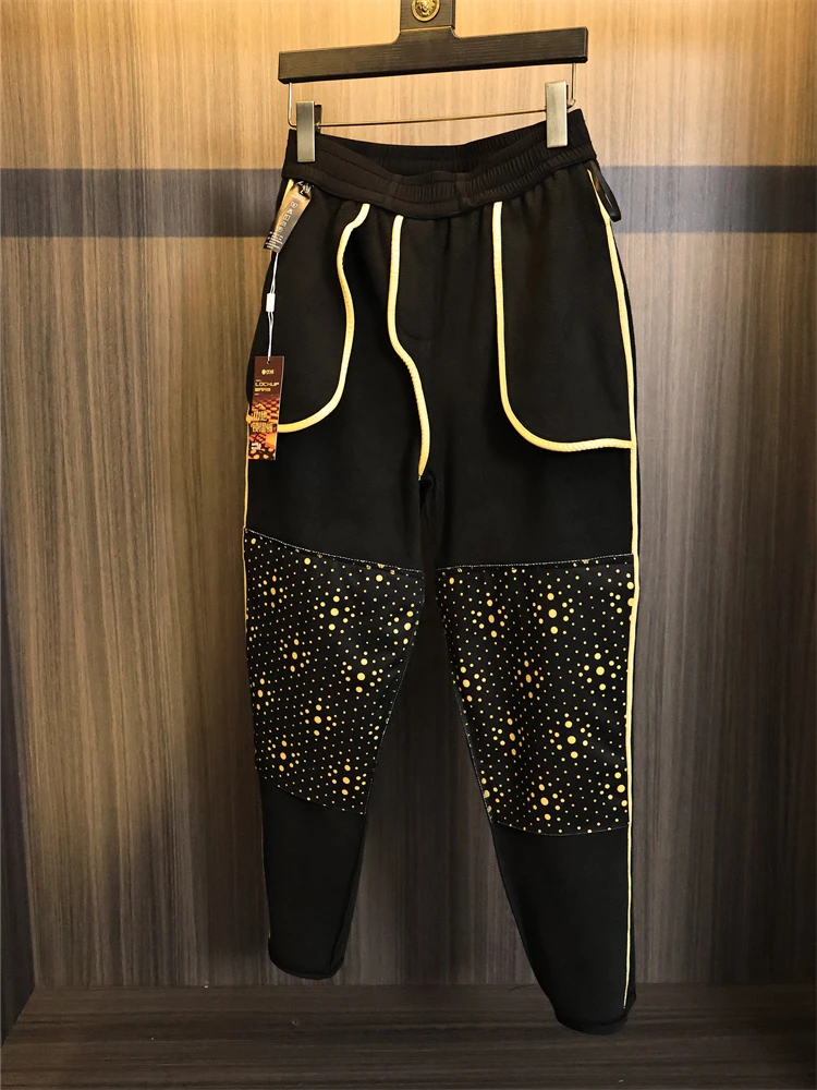 

Tech Knee Pads Warm Fce Cosite Particle Casual Thiened Men's Color Faionable Autumn Winter Leisure Pants