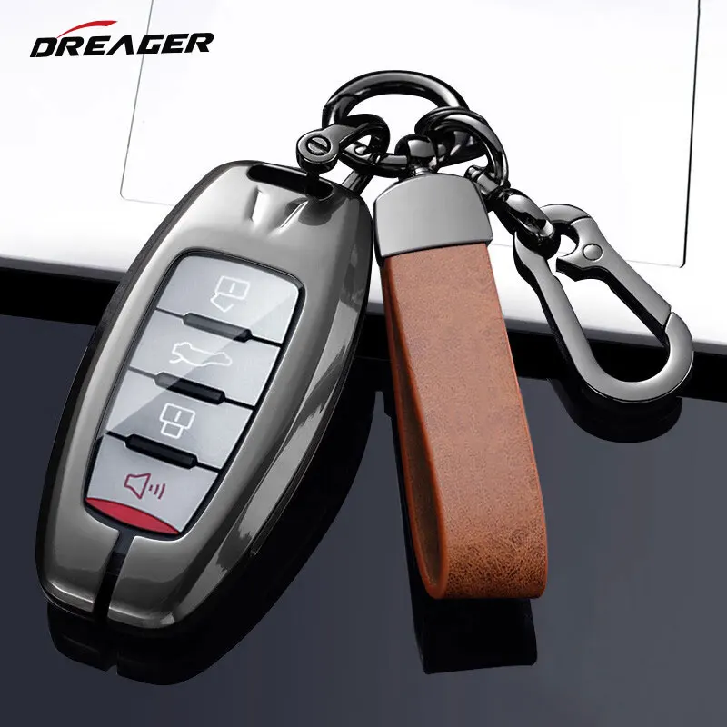 

Zinc Alloy Leather Key Case For Car Keys Cover For Great Wall Haval H9 H6 H7 M6 H2s F5 F7 F7x H4 Auto Remote Holder Shell Fob