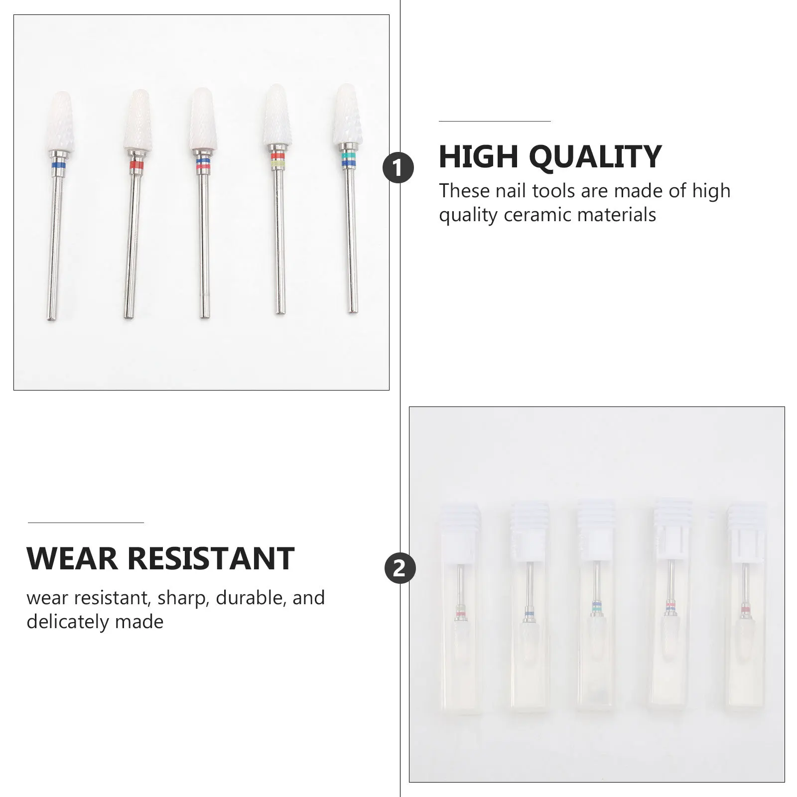 5 قطعة مسمار السيراميك لقمة ثقب آلة تلميع أداة رأس مطحنة ل مانيكير باديكير إزالة الجلد الميت مقاومة للاهتراء #4